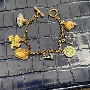Notre Dame Gold Charm Bracelet